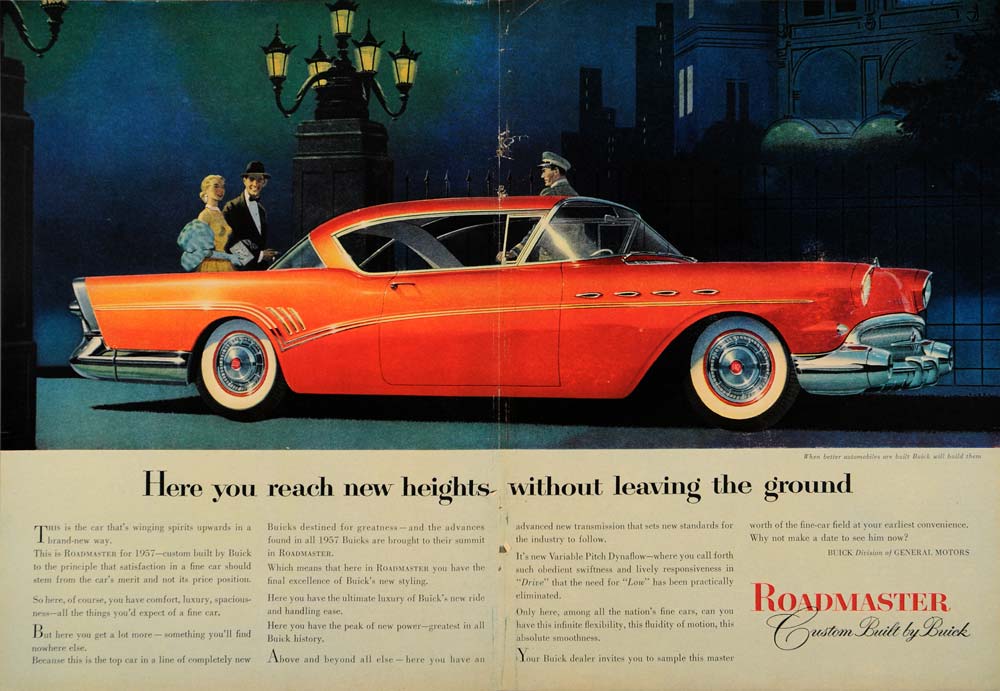 1957 Ad Roadmaster Car Automobile Buick General Motors - ORIGINAL TM3