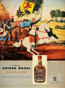 1957 Ad Chivas Regal Scotland Whiskey Robert the Bruce - ORIGINAL TM3