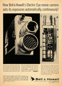 1957 Ad Bell Howell Electric Eye Movie Camera Pricing - ORIGINAL ADVERTISING TM3