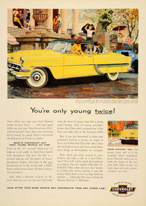 1954 Ad Vintage Chevrolet Bel Air Sport Coupe Fisher GM - ORIGINAL TM3