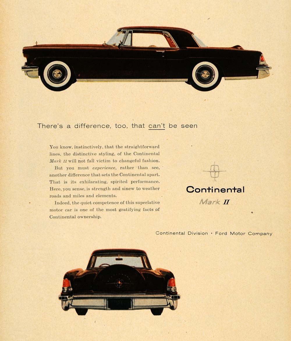 1956 Ad Continental Division Ford Motor Co. Automobile - ORIGINAL TM5