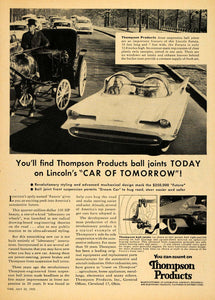 1955 Ad Thompson Ball Joints Lincoln Futura Futuristic - ORIGINAL TM5