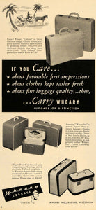 1953 Ad Wheary Luggage Suitcase Travel Tweed Colonel - ORIGINAL ADVERTISING TM6