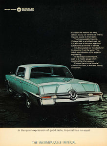 1965 Ad Vintage Chrysler Incomparable Imperial Crown - ORIGINAL ADVERTISING TM7
