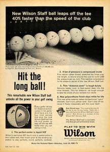 1962 Ad Wilson Staff Golf Balls Tee X2F Liquid Center - ORIGINAL ADVERTISING TM7