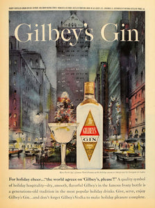 1962 Ad Georgette Lattre Park Ave New York Gilbeys Gin - ORIGINAL TM7