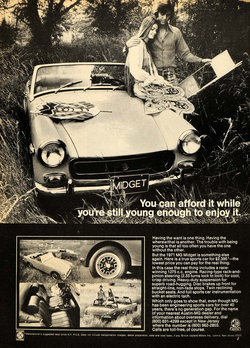 1971 Ad MG Austin Midget Sports Car Race Win Engine - ORIGINAL ADVERTISING TM7