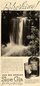 1935 Ad Old Mr. Boston Sloe Gin Fizz Recipe Waterfall - ORIGINAL ADVERTISING TM7