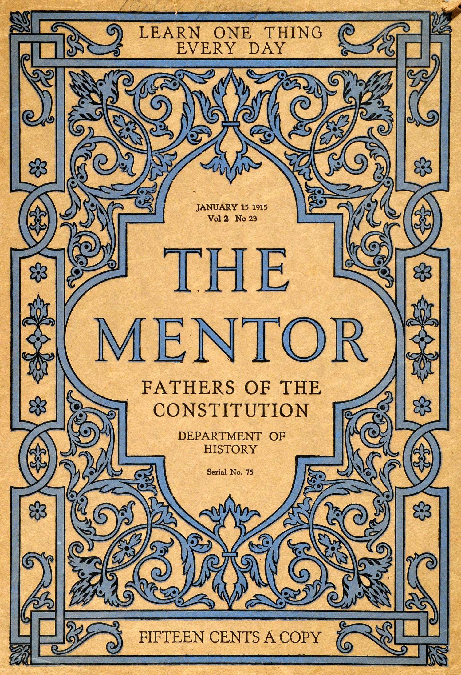 1915 Cover The Mentor January Art Nouveau Illustration Border Design TMM1