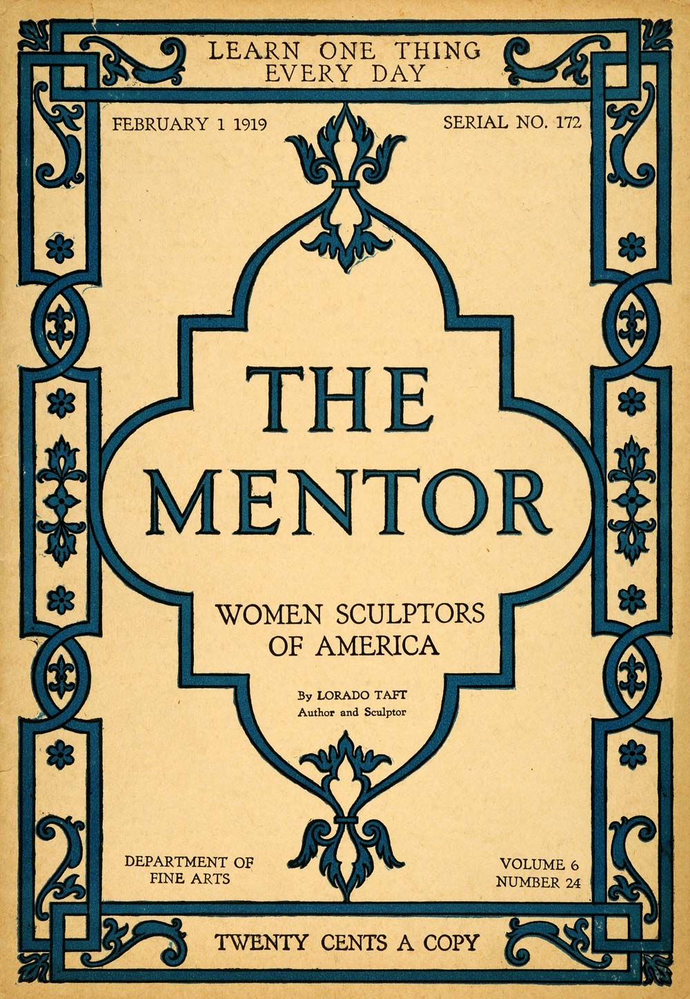 1919 Cover The Mentor Women Sculptors Arts & Crafts Border Design TMM1