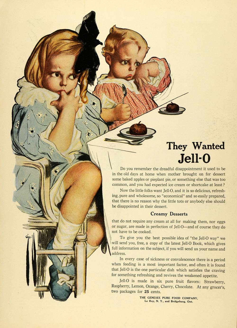 1919 Ad Jello Genesee Pure Food Gelatin Flavors Price Children Rose O –  Period Paper Historic Art LLC