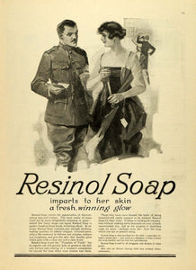 1918 Ad Resinol Soap Complexion Skin Toiletries World War I Military Ball TMP2