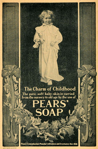 1903 Ad Pears' Soap Charm Children Nursery Babies Skin - ORIGINAL TOM1