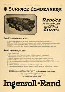 1924 Ad Ingersoll Rand Surface Condensers Tubes NY I-R - ORIGINAL TPM1