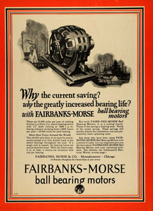 1925 Ad Fairbanks Morse & Co Ball Bearing Motor Chicago - ORIGINAL TPM1