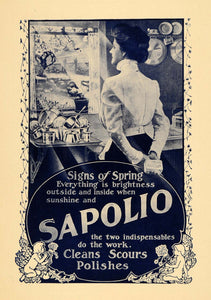 1909 Ad Sapolio Soap Enoch Sons Polish Sings of Spring - ORIGINAL TSM1