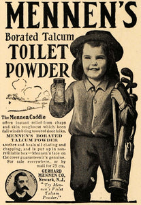 1906 Ad Mennen Child Caddie Golf Borated Talcum Powder - ORIGINAL TSM1