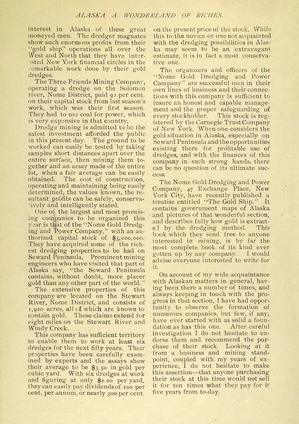 1907 Article Alaska Gold Dredge Three Friends Mining Industrial Precious TSM1