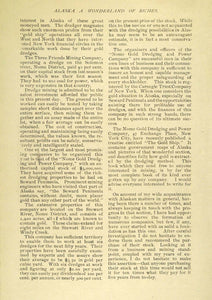 1907 Article Alaska Gold Dredge Three Friends Mining Industrial Precious TSM1