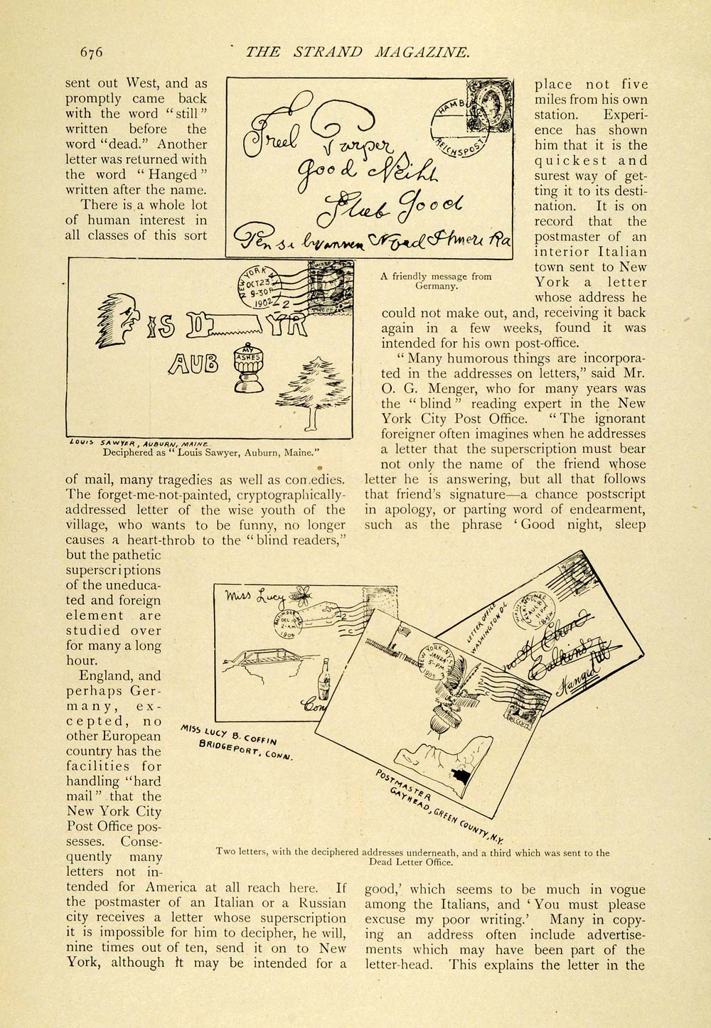 1907 Article Post Office Illegible Card Mailing Address Identification New TSM1