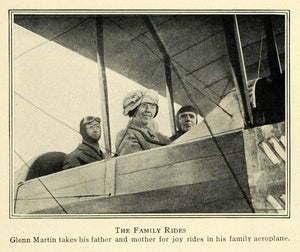 1914 Print Glenn Martin Family Aeroplane Ride Aviation ORIGINAL HISTORIC TW3