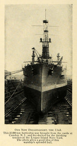 1911 Print Dreadnought Utah Navy Battleship New Jersey ORIGINAL HISTORIC TW3