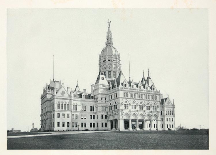 Connecticut State Capitol Building Black & White Wall Art. Hartford Black store And White Pictures | Hartford Office Art