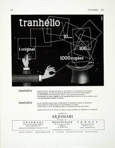 1957 Ad Arjomari Montevrain Soropa Tranhelio French Copy Paper Heliography VEN1