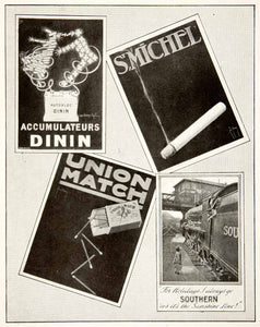 1925 Print Cigarette Southern Railway Union Match Autobloc Dinin Battery VEN4