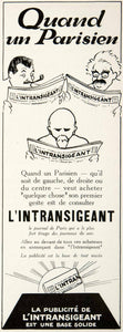 1926 Ad Intransigeant Publication Marketing Newspaper Paris Publicity VEN4