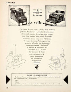 1926 Advert Royal Typewriter J.H. Davis 12 Rue Tour-des-Dames Paris VEN4