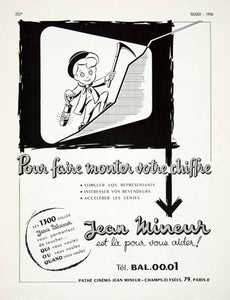 1956 Ad Jean Mineur French Advertising Pathe Cinema Mountain Climber VEN6