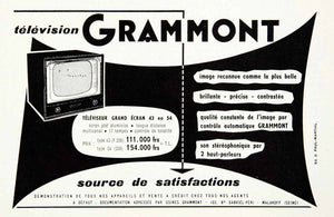 1957 Ad Grammont Television 103 Boulevard Gabriel-Peri Malakoff Paul VEN7