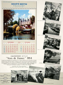 1953 Lithograph Ad Bertin 60 Rue Lamartine Paris Vues France Calendar EPIC VEN8