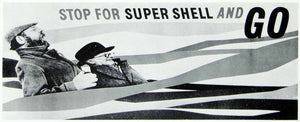 1958 Print Hans Schleger Zero Art Advertising Poster Super Shell Gasoline VENA1