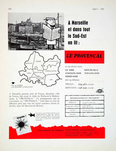 1957 Advert Le Provencal French Regie-Presse Marseille Newspaper Journal VENA6