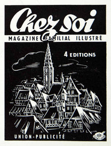 1957 French Advertisement Chez Soi Illustrated Family Magazine Cityscape VENA6