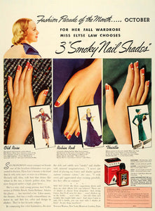 1937 Ad Northam Warren Cutex Nail Polish Shade Manicure - ORIGINAL WH1