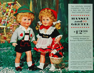1963 Print Ad Hansel Gretel Fairy Tale German Doll NICE - ORIGINAL WISH63