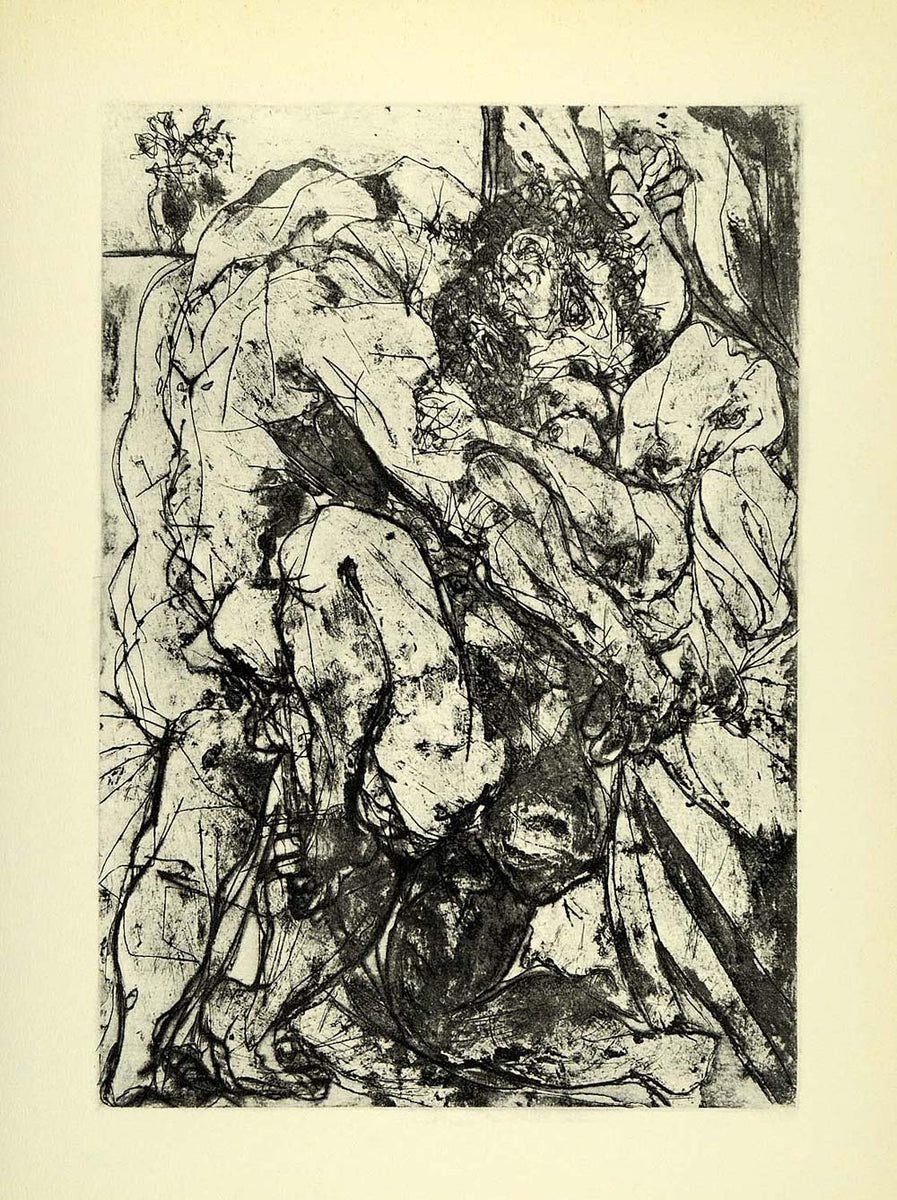 1956 Print Pablo Picasso Rape Combined Technique Abstract Art Suite Vo ...