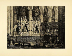 1905 Photogravure Westminster Abbey Interior Chancel Religious Architecture XAB2