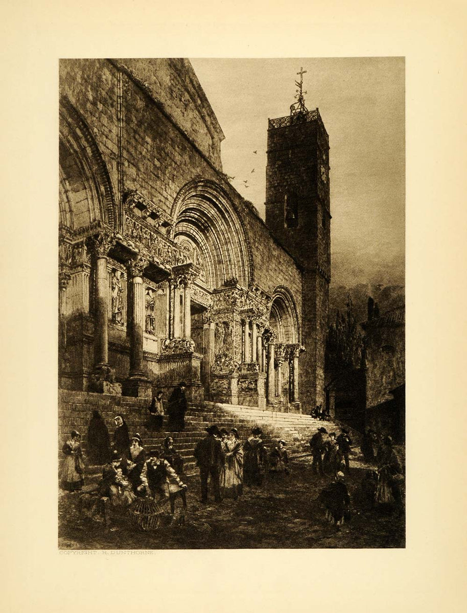 1905 Photogravure Basilica St. Gilles Arles France Religious Church XA ...