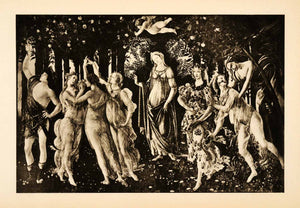 1938 Photogravure Sandro Botticelli Primavera Renaissance Spring Art XAF4