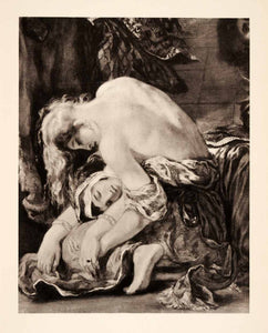 1936 Photolithograph Eugene Delacroix Nude Women Sick Death Mourning Sad XAF5