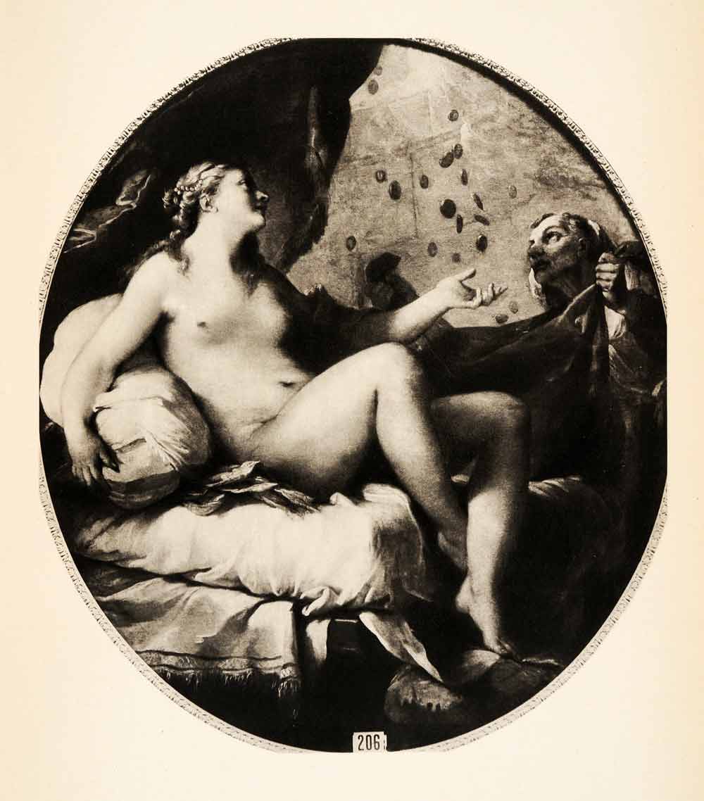 1937 Photogravure Danae Receiving Golden Shower Charles-Joseph Natoire –  Period Paper Historic Art LLC