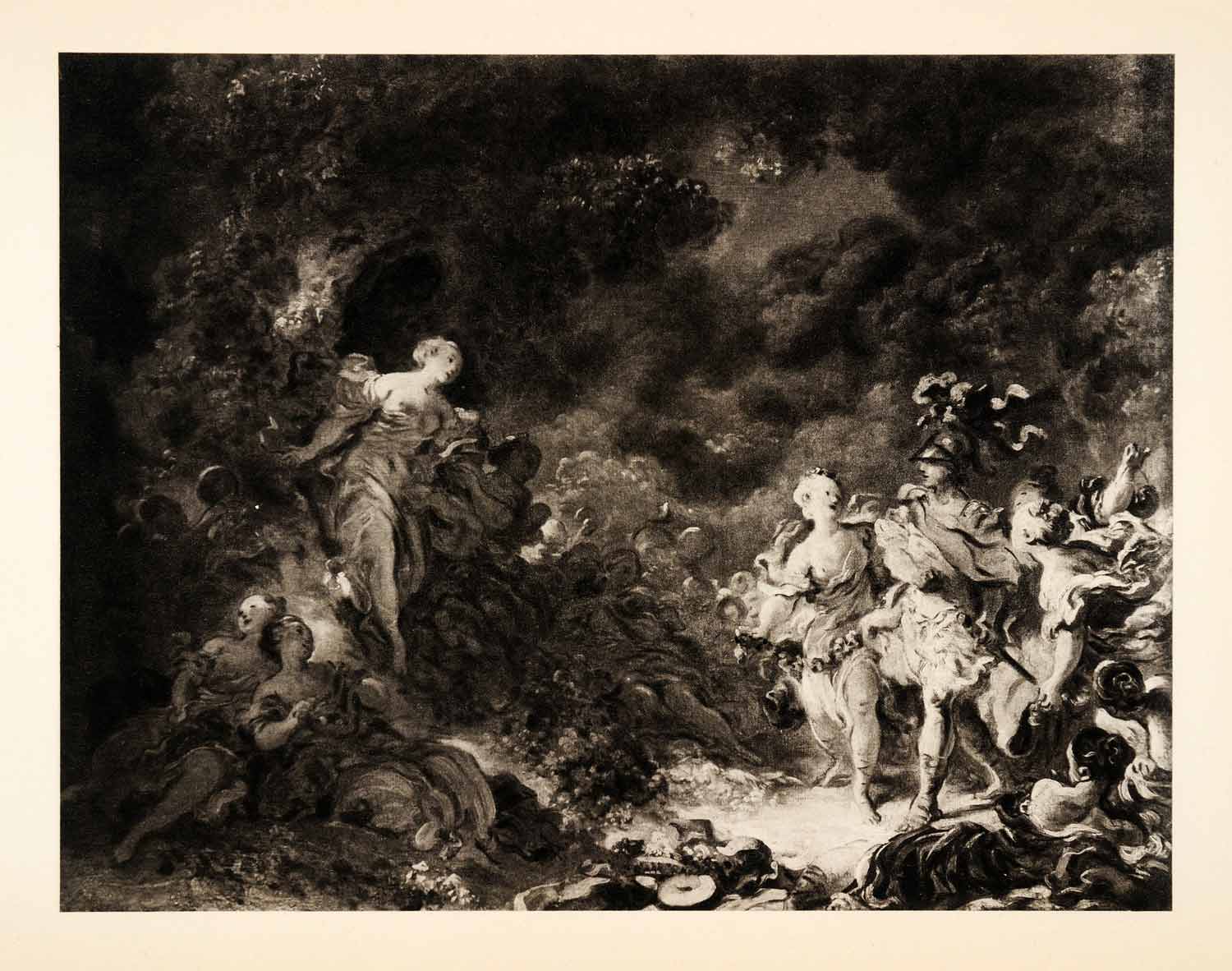 1937 Photogravure Reynold Gardens Armida Mythical Fantasy Fragonard People XAF6