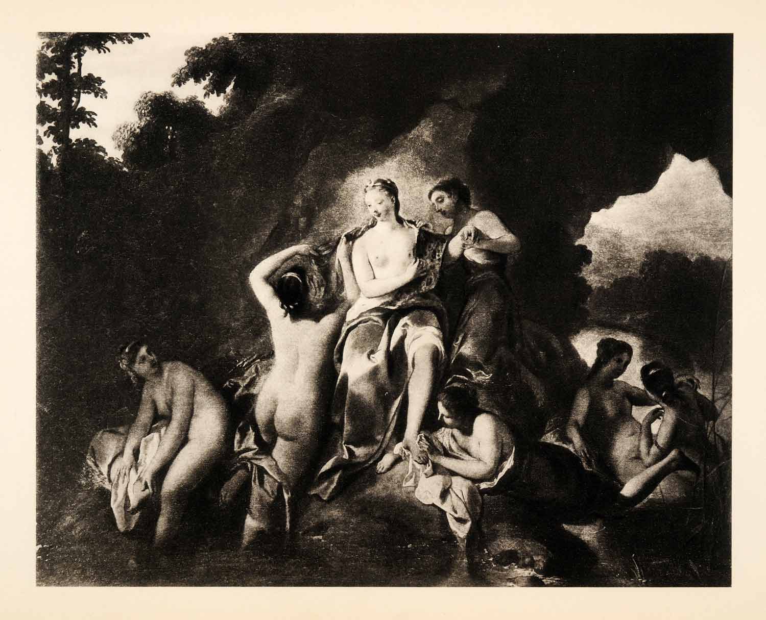 1937 PhotogravureDiana Bething Nymphs Jean-Jacques Lagrenee Junior Nude XAF6