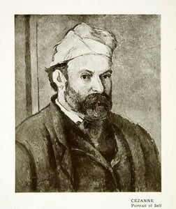 1914 Print Portrait Self Paul Cezanne Beard Headdress Famous Impressionism XAFA2