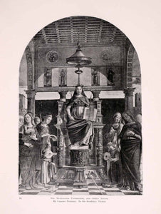 1907 Print Lazzaro Bastiani Renaissance Saint Veneranda Enthroned Religion XAG8