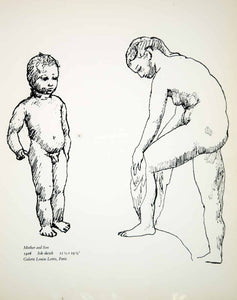 Mother And Son Porn Art - 1965 Print Pablo Picasso Mother Child Son Nude Naked Figures Art Ink S â€“  Period Paper Historic Art LLC